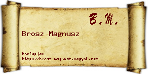 Brosz Magnusz névjegykártya
